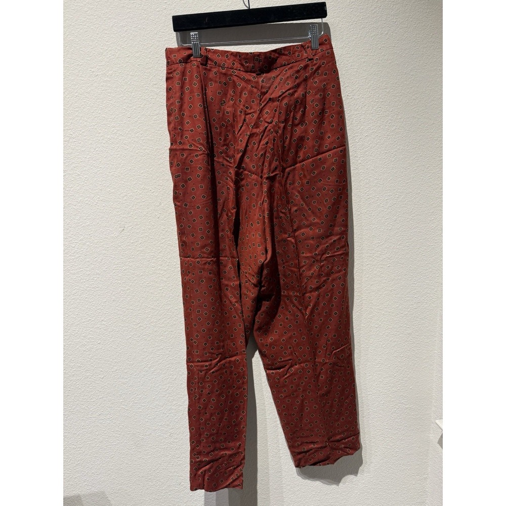 Vtg‎ Geo Print Breeches Brand Pants Pleated Size 14 Preppy European Style USA - Picture 8 of 10
